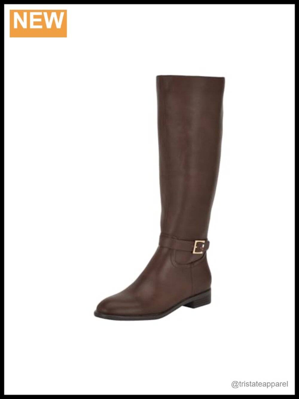 Knee High Riding Boots Equestrian Zipper Almond Toe Block Heel
